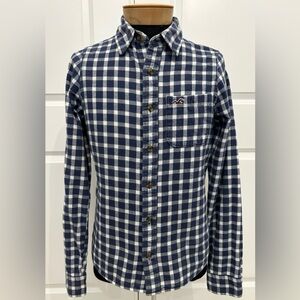 Hollister Men's Blue and White Checkered Shirt
